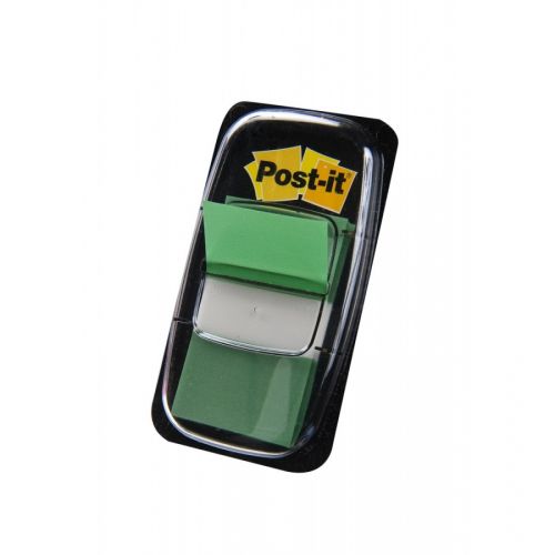 Самозалепващи индекси с диспенсър Post-it, PVC, 25х43 мм, 50 л., зелени — Joya.bg