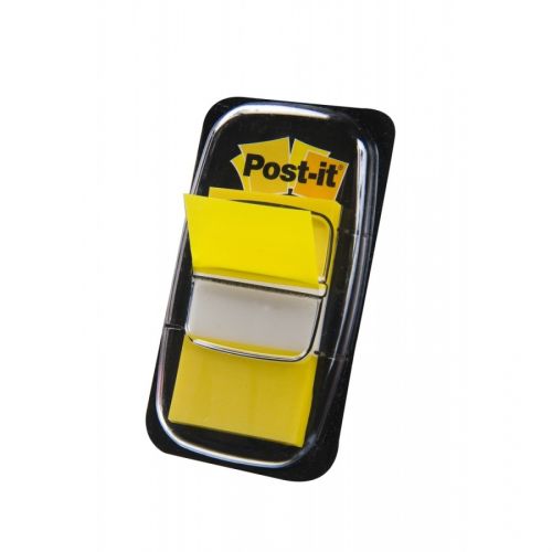 Самозалепващи индекси с диспенсър Post-it, PVC, 25х43 мм, 50 л., жълти — Joya.bg