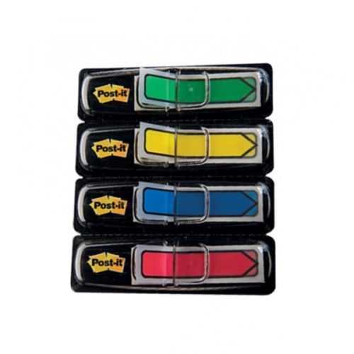 Самозалепващи индекси с диспенсър Post-it, стрелка, PVC, 11.9х43.2 мм, 4х24 л., микс — Joya.bg