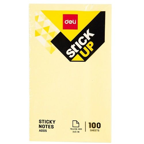 Самозалепващи листчета Deli Stick Up EA00553, 76х126 мм, 100 л., пастелно жълти — Joya.bg 1