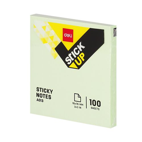 Самозалепващи листчета Deli Stick Up EA01303, 76х76 мм, 100 л., пастелно зелени — Joya.bg 1