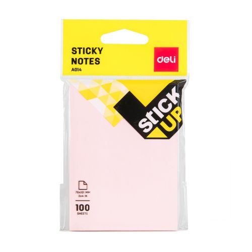 Самозалепващи листчета Deli Stick Up EA01402, 76х101 мм, 100 л., пастелно розови — Joya.bg 1