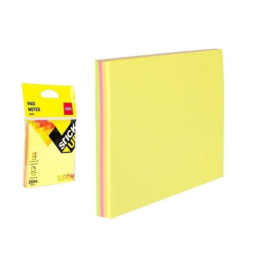 Самозалепващи листчета Deli Stick Up EA02602, 76х76 мм, 4х25 л., микс, неонови — Joya.bg 1