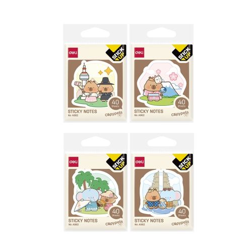 Самозалепващи листчета Deli StickUp Capypets EA962, 50х50 мм, 40 л.