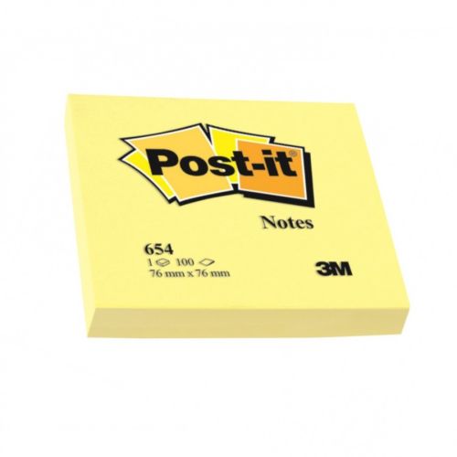 Самозалепващи листчета Post-it Canary Yellow, 76х76 мм, 100 л., пастелено жлти, PEFC хартия — Joya.bg 1