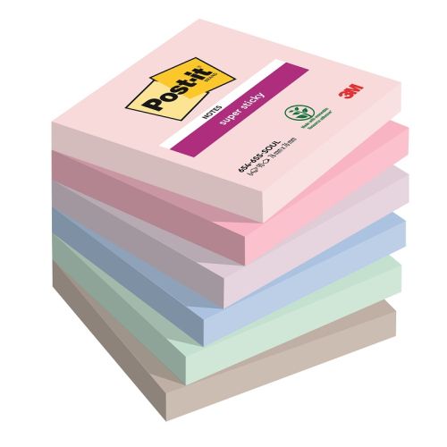 Самозалепващи листчета Post-it Super Sticky Soulful, 76х76 мм, 6х90 л., микс, PEFC хартия — Joya.bg 1