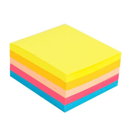 Самозалепващо кубче Deli Stick Up EA044, 76х76 мм, 400 л., микс 5 цвята, неоново — Joya.bg 1