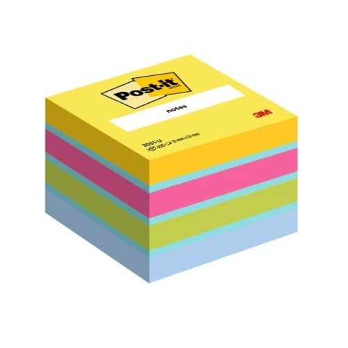 Самозалепващо мини кубче Post-it Ultra, 51х51 мм, 400 л., микс 5 цвята, неоново, PEFC хартия — Joya.bg