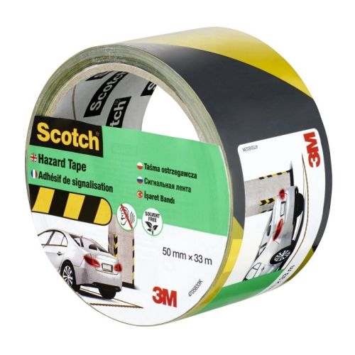 Сигнална лента Scotch® 4705, самозалепваща, 50 мм x 33 м, жълто-черна — Joya.bg 1