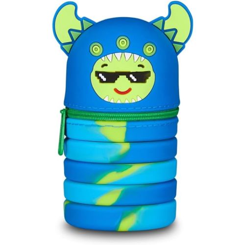 Силиконов несесер MITAMA BOOM! Monster Boy, разтягащ се, d7см, 13-20 см, синьо чудовище 1