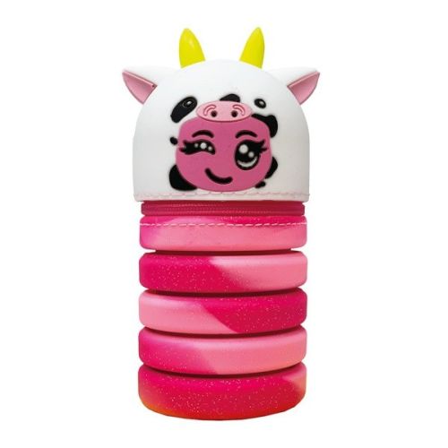 Силиконов несесер MITAMA BOOM! Puppy Cow, разтягащ се, d7см, 13-20 см, бяла крава 1