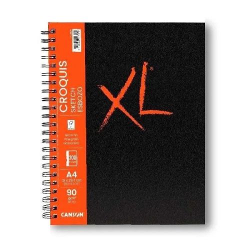 Скечбук със спирала CANSON XL Croquis, за сухи техники, A4, 90 г/кв.м, fine grain, 100 л. 1