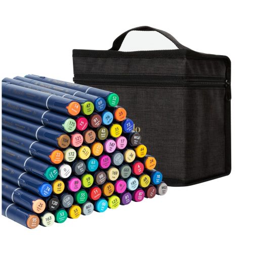 Sketch маркери Deli Finenolo EC184-60, връх четка 1 мм, скосен връх 6 мм, 60 цвята — Joya.bg 1