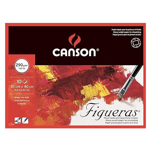 Скицник CANSON FIGUERAS, за акрилни и маслени бои, 300х400 мм, 290 г/кв.м, canvas grain, 10 л. 1