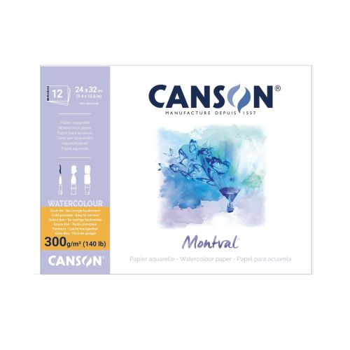 Скицник CANSON Montval, за акварелни бои, 240х320 мм, 300 г/кв.м, cold pressed, 12 л. 1