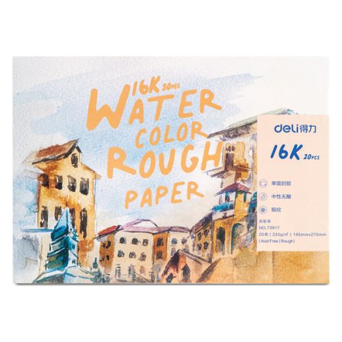 Скицник Deli 73917, за акварелни бои, 195х270 мм, 230 г/кв.м, 20 л. 1