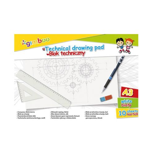 Скицник Gimboo, A3, 150 г/кв.м., 10 л. — Joya.bg