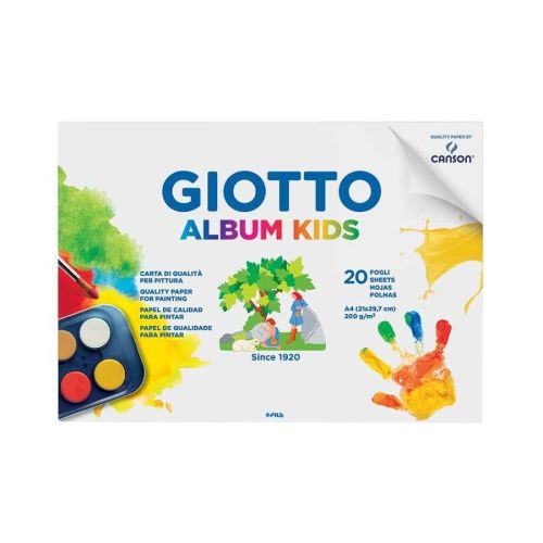 Скицник GIOTTO ALBUM KIDS, за мокри техники, A4, Canson хартия 200 г/кв.м, 20 л. — Joya.bg 1