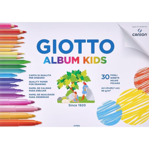 Скицник GIOTTO ALBUM KIDS, за сухи техники, A4, Canson хартия 90 г/кв.м, 30 л. 1