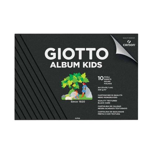 Скицник за смесени техники GIOTTO ALBUM KIDS, А4, черна Canson хартия 220 г/кв.м, 10 л. — Joya.bg 1
