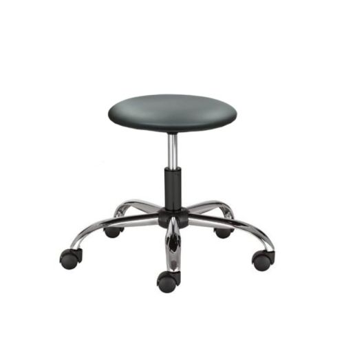 Специализиран стол табуретка Lift, еко кожа, метална база хром, с колелца, черен — Joya.bg 1