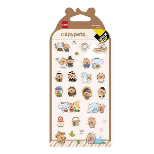 Стикери Deli StickUp Capypets EA964, винилови, 162х87 мм, 1 л.