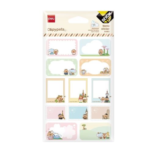 Стикери за име Deli StickUp Capypets EA963, винилови, 110x165мм, 2 л. 1