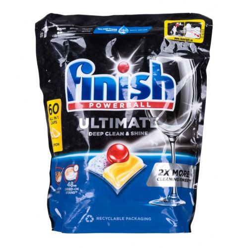 Таблетки за съдомиялна Finish Ultimate All in One, аромат лимон, 60 бр.