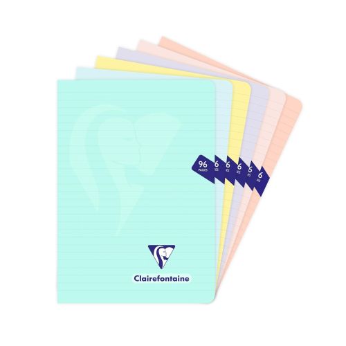 Тетрадка Clairefontaine Mimesys Pastel, А5, 48 л., линиран офсет 90 г, PP подвързия 1