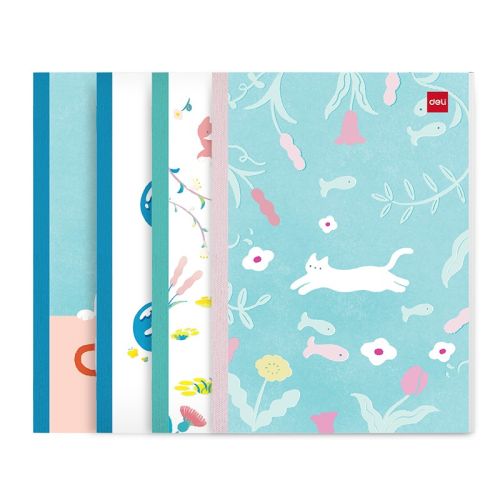 Тетрадка Deli Sugar Life ENA558W, A5, 56 л., линиран офсет 70 г, корица ленен картон — Joya.bg 1