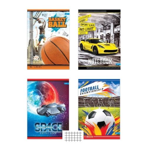 Тетрадка LASTVA Basic Boys, A4, 52 л., м.квадр. офест 60 г, корица 200 г, мат ламинат — Joya.bg 1