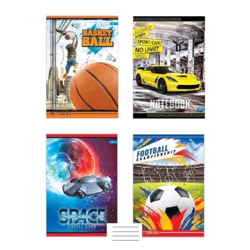 Тетрадка LASTVA Basic Boys, A5, 52 л., линиран офсет 60 г, корица 200 г, мат ламинат — Joya.bg 1