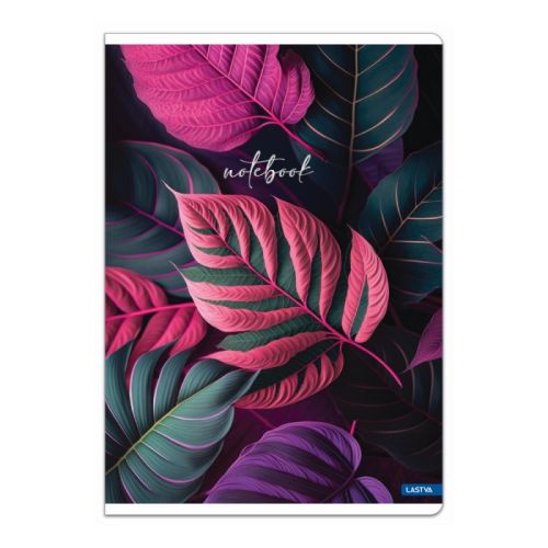 Тетрадка LASTVA BOTANICAL, A5, 52 л., линиран офсет 80 г, корица 300 г, мат ламинат, среб. фолио — Joya.bg 1