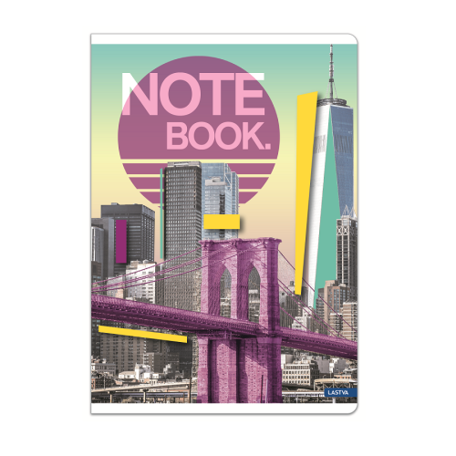 Тетрадка LASTVA City, A4, 52 л., линиран офсет 80 г, корица 300 г, мат ламинат, UV лак — Joya.bg 1