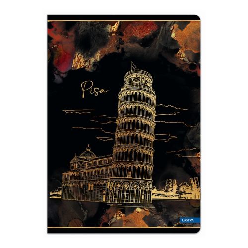 Тетрадка LASTVA Gold City, A5, 52 л., линиран офсет 80 г, корица 300 г, мат ламинат, златен ефект — Joya.bg 1