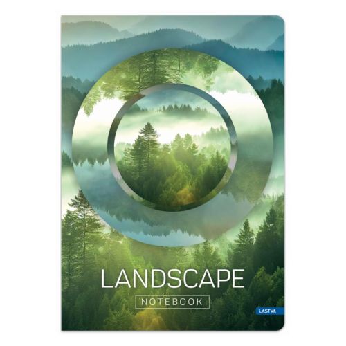 Тетрадка LASTVA LANDSCAPE, A4, 96 л., линиран офсет 70 г, твърда корица мат ламинат, UV лак — Joya.bg 1