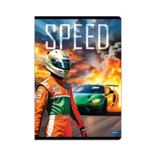 Тетрадка LASTVA Speed, A5, 52 л., линиран офсет 80 г, корица 300 г, мат ламинат, UV лак 4