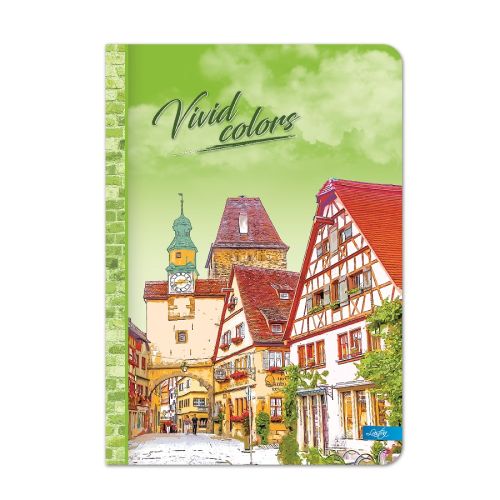 Тетрадка LASTVA Vivid colors, A5, 96 л., линиран офсет 70 г офсет, твърда корица мат ламинат, UV лак — Joya.bg 1
