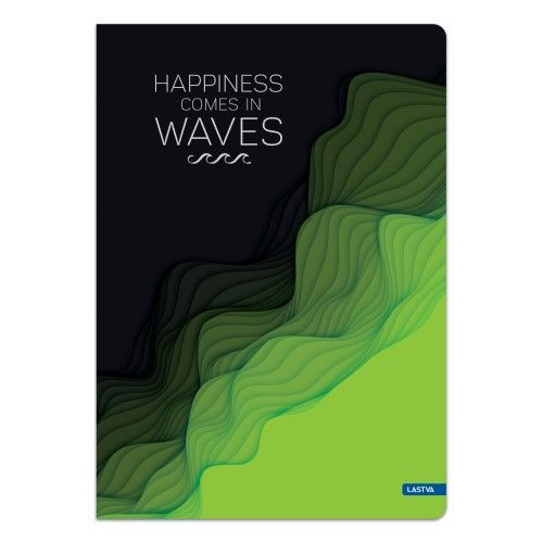 Тетрадка LASTVA WAVES, A4, 96 л., линиран офсет 70 г, твърда корица мат ламинат, златно фолио — Joya.bg 1