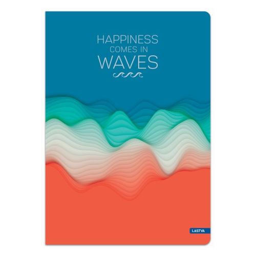 Тетрадка LASTVA WAVES, A5, 96 л., линиран офсет 70 г офсет, твърда корица мат ламинат, златно фолио — Joya.bg 1