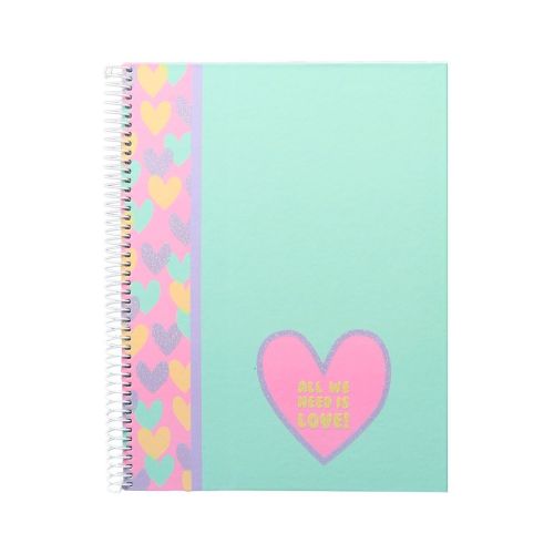 Тетрадка със спирала ANCOR Hearts, A5, 80 л., м.квадр. офест 90 г, корица картон с UV лак 1