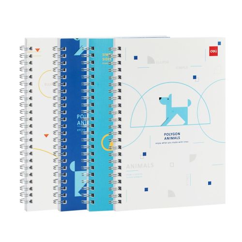 Тетрадка със спирала Deli Animals ELA560, A5, 60 л., линиран офсет 70 г, корица ленен картон — Joya.bg 1