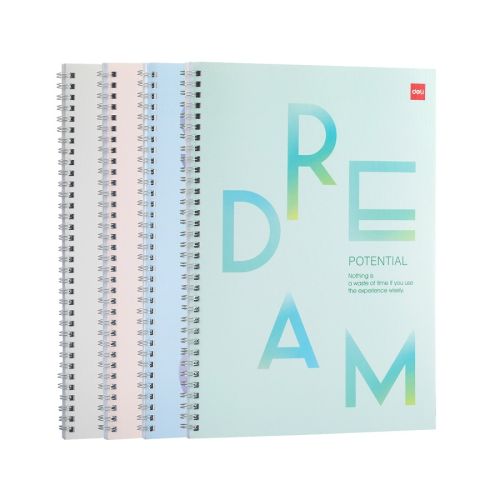 Тетрадка със спирала Deli ELA460, A4, 60 л., линиран офсет 70 г, корица ленен картон — Joya.bg 1