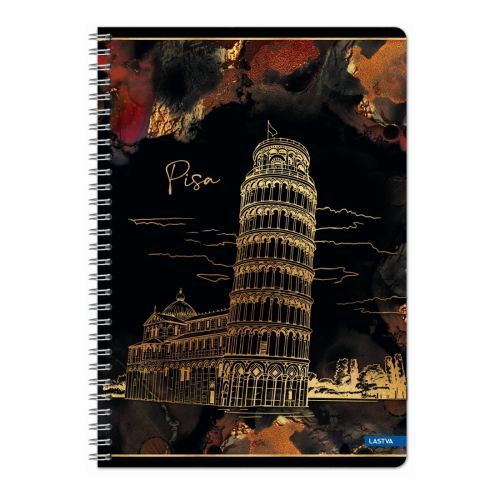 Тетрадка със спирала LASTVA Gold City, A5, 60 л., линиран офсет 70 г, мат ламинат, златни елементи — Joya.bg 1