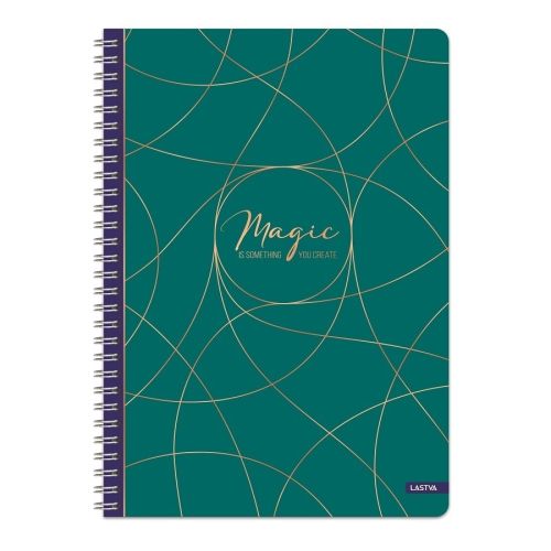 Тетрадка със спирала LASTVA Magic, A5, 200 л., линиран офсет 70 г, твърда корица мат ламинат — Joya.bg 1