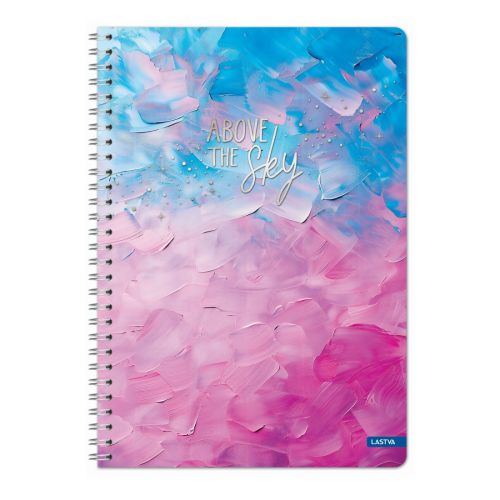 Тетрадка със спирала LASTVA Sky, A5, 100 л., линиран офсет 70 г, корица 300 г, мат ламинат, холограф 2