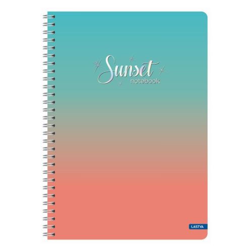 Тетрадка със спирала LASTVA Sunset, A4, 60 л., линиран офсет 70 г, корица 300 г, мат ламинат — Joya.bg 1