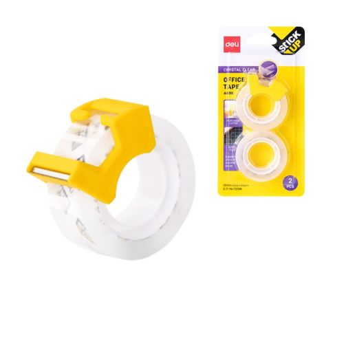 Тиксо Deli Stick Up EA696, 18 мм х 27 м, акрилно, кристално, 2 броя с резачка — Joya.bg 1
