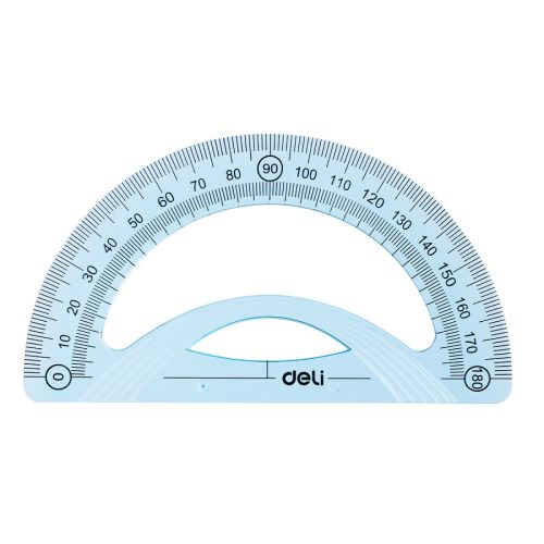 Транспортир Deli Woove EH16, 180°, 12 см, син — Joya.bg 1