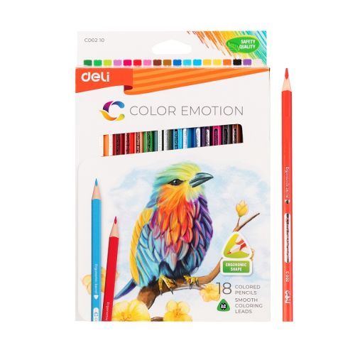 Цветни моливи Deli Color Emotion EC00210, триъгълно тяло, 18 цвята — Joya.bg 1